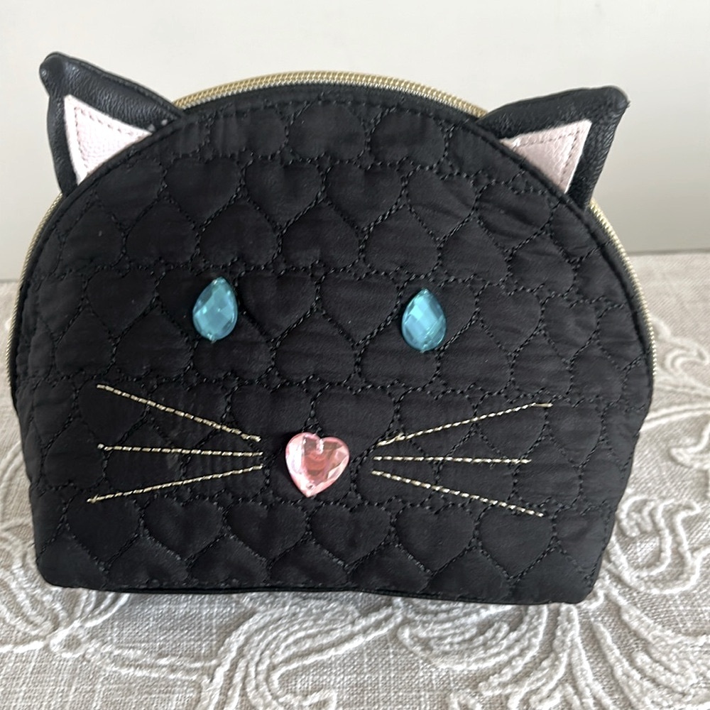 Betsey Johnson Black Cat Cosmetics Bag